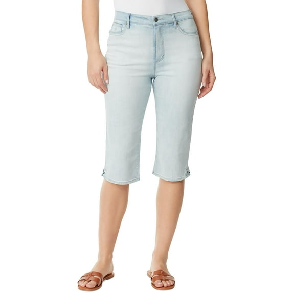 Gloria Vanderbilt Womens Amanda Skimmer High Rise Knee-Length Denim Shorts