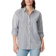 thumbnail image 1 of Gloria Vanderbilt Womens Amanda Striped Collared Button-Down Top, 1 of 2