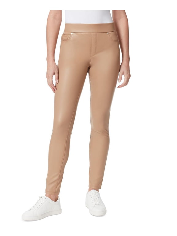 Womens Avery Faux Leather Mid-Rise Leggings