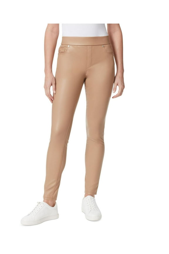 Womens Avery Faux Leather Mid-Rise Leggings