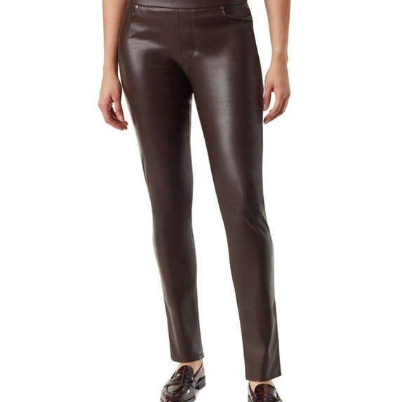 Gloria Vanderbilt Womens Avery Faux Leather Pull On Skinny Jeans