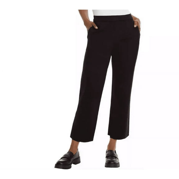 Gloria Vanderbilt Womens Crop Length Pull On Ponte Pant Black M 8-10