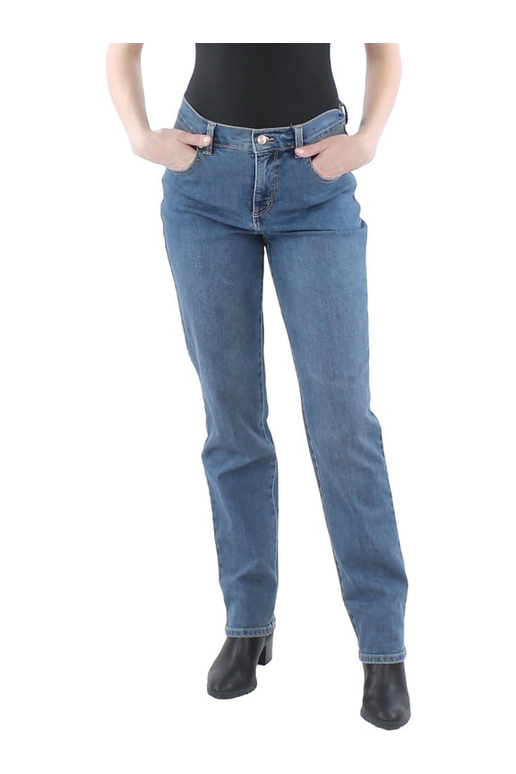 Womens Petites Amanda Classic Rise Everyday Tapered Leg Jeans