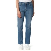 GLORIA VANDERBILT Womens Petites High Rise Dark Wash Straight Leg Jeans