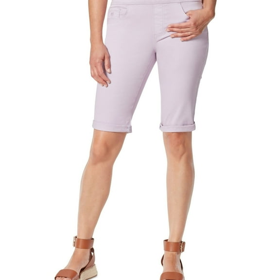 Gloria Vanderbilt Womens Amanda Casual Bermuda Shorts, Purple, Petite, 6P