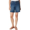 thumbnail image 1 of Gloria Vanderbilt Womens Relaxed High Rise Denim Shorts, 1 of 2