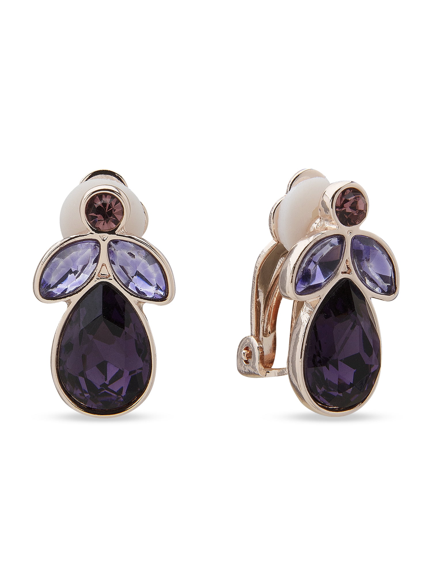 Gloria Vanderbilt Womens Rose Gold Tone Stud Clip on Earrings