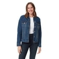 thumbnail image 1 of Gloria Vanderbilt Womens Classic Denim Jean Jacket, Blue, Small, 1 of 3