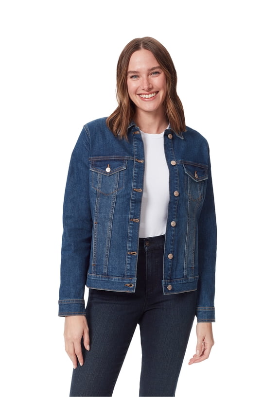 Womens Classic Denim Jean Jacket, Blue, Small
