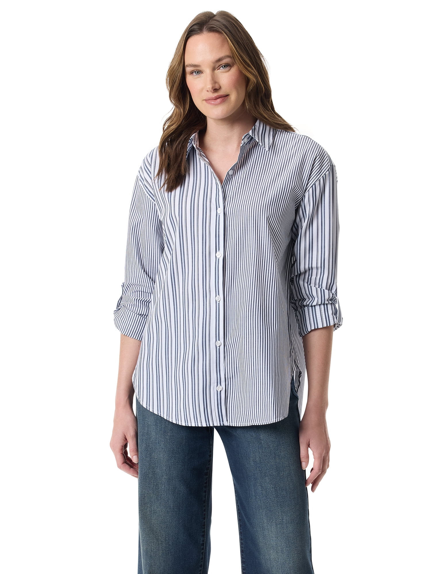 Gloria Vanderbilt Swan Series Women's Amanda Oversized Shirt, Sizes S ...