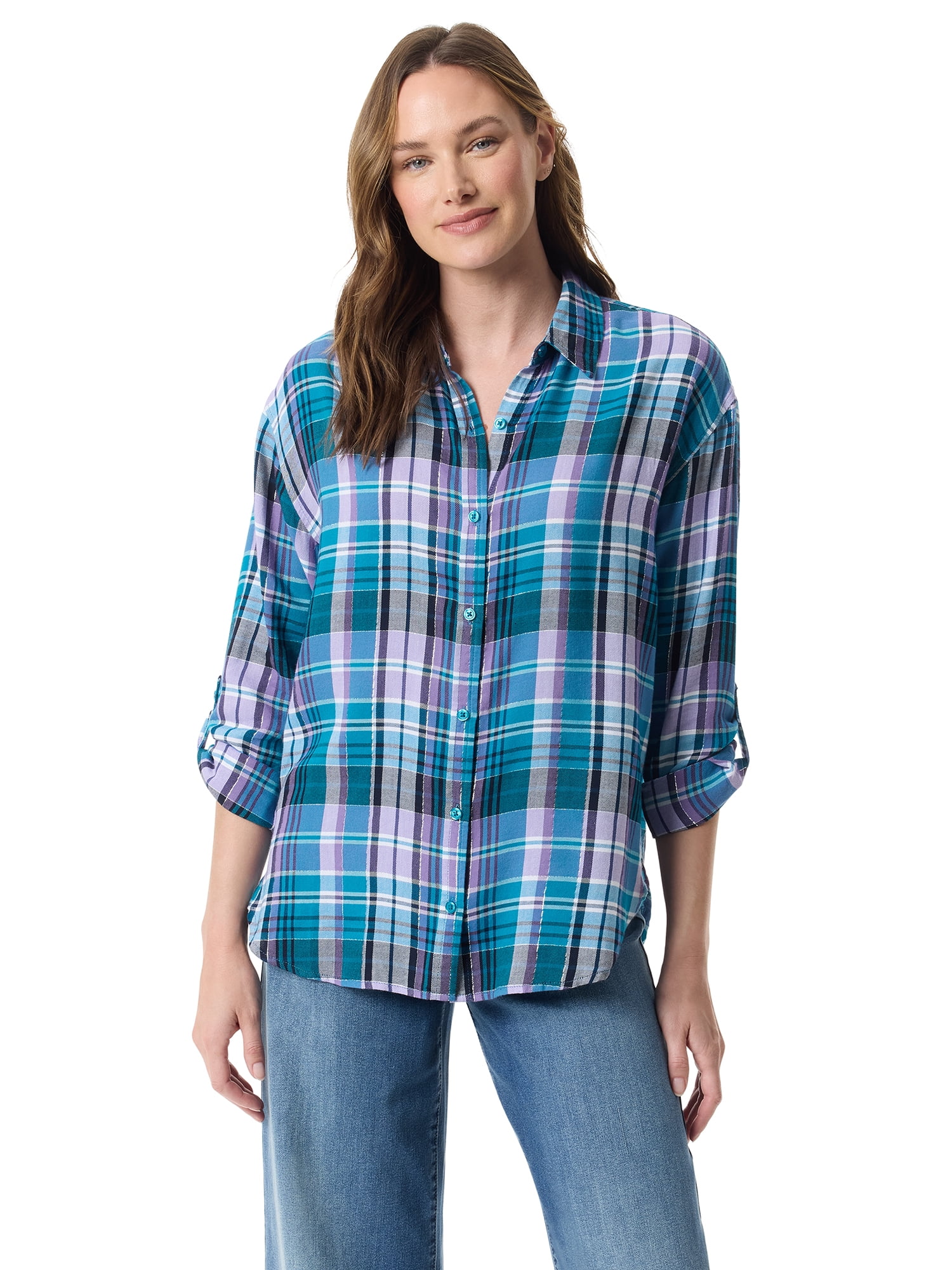 Gloria Vanderbilt Swan Series Women's Amanda Oversized Shirt, Sizes S ...