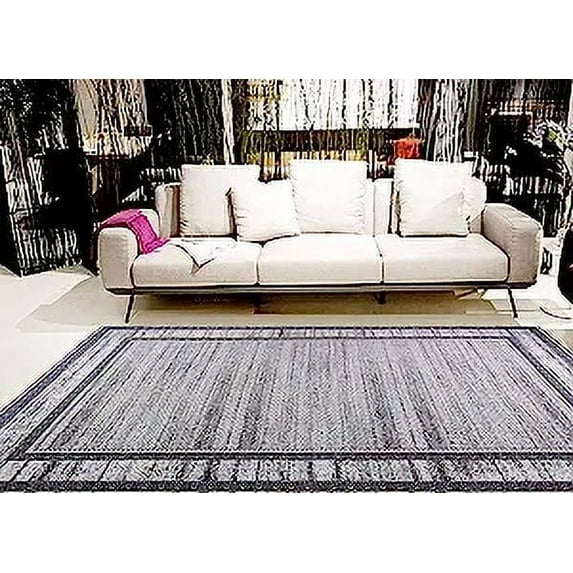 Gloria - Washable Area Rug Low Profile Bordered Washable Runners Anti Slip Backing Rugs for Living Room Light Weight Foldable Carpet