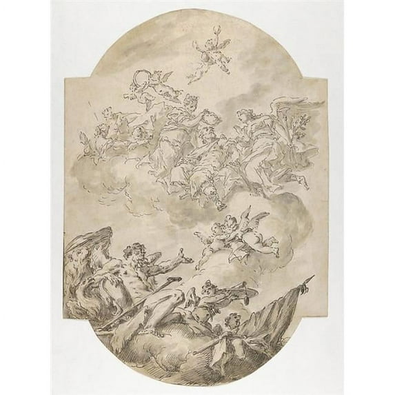 Glorification of the Widmann Family Poster Print by Gaspare Diziani (Italian Belluno 1689 ??1767 Venice) (18 x 24)