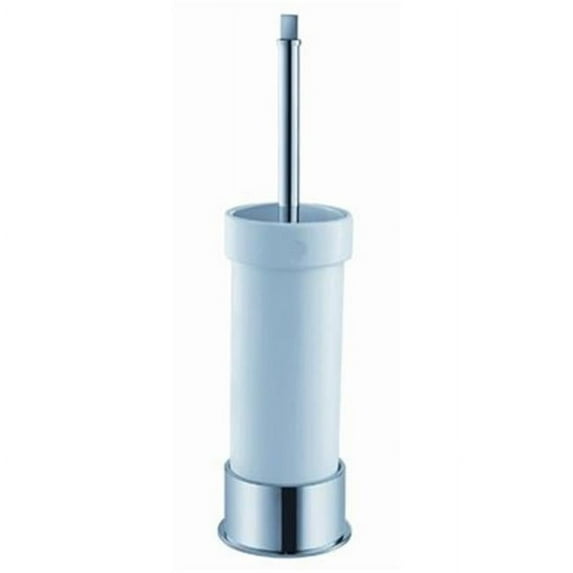 Glorioso Ceramic Toilet Brush and Holder - Brushed Nickle