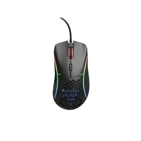 Glorious Model D Wired Gaming Mouse - 68g Superlight Honeycomb Design, RGB, Ergonomic, Pixart 3360 Sensor, Omron Switches, PTFE Feet, 6 Buttons - Matte Black