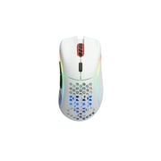 ماوس ألعاب Glorious Model D اللاسلكي خفيف الوزن على شكل قرص العسل 68 جرام RGB - أبيض غير لامع