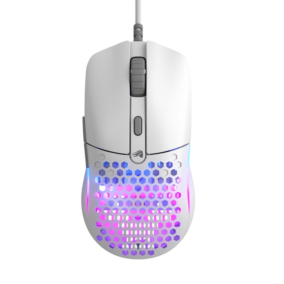 Glorious Model O Eternal Ultralight RGB Gaming Mouse - Wired - 55g Lightweight - Customizable RGB Lighting - 6 Programmable Buttons - Symmetrical Design - 12K DPI Optical Sensor - PC / Mac - White