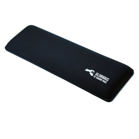 Glorious Gaming Wrist Pad Rest Compact Black Mechanical Keyboards Stitched Edges Ergonomic 12x4 inches 25mm 1in Thick GWR 75 Compact Black