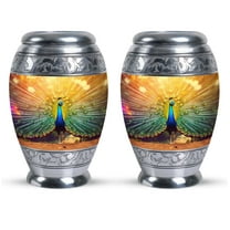 Glorious Peacock Urnas Para Cenizas Humanas Adultos - Adult Urns For Human Ashes Men - Adult Cremation Urn - Keepsake Urns For Ashes Small - Keepsake For Human Ashes(Size - 3inch, 2pcs)
