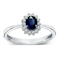 Glorious Sapphire 8x6mm Oval And Moissanite Diamond Halo Wedding Ring 1.25 Carat On 10k White Gold