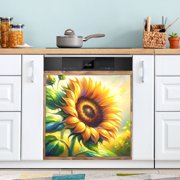 Glorious Sunflowers Dishwasher Magnet Cover Reuseable Refrigerator Magnet Cover Decal Kitchen Fridge Microwave Stickers Hoilday Party Decor 23 x 26 inch