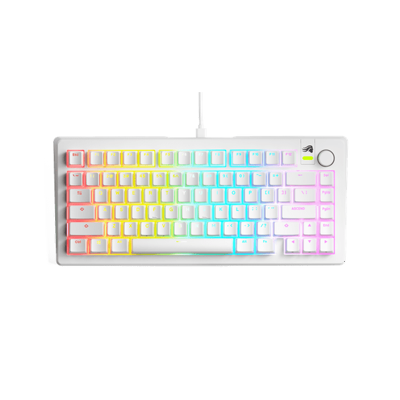 Glorious Gaming Wired Mechanical Gaming Keyboard GMMK 3 75% Prebuilt - White