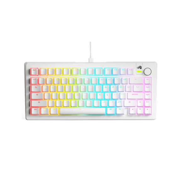 Glorious Gaming Wired Mechanical Gaming Keyboard GMMK 3 75% Prebuilt - White