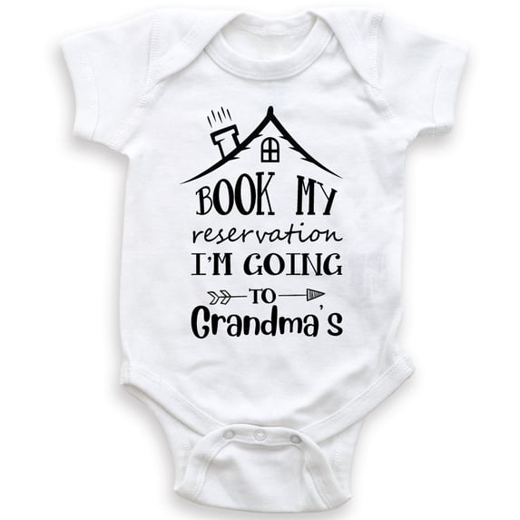 Glory Be Co Unisex Cotton Staying At Grandma's Bodysuit, White, 24 Months