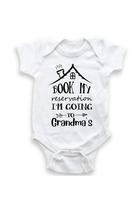 Unisex Cotton Staying At Grandma's Bodysuit, White, 24 Months