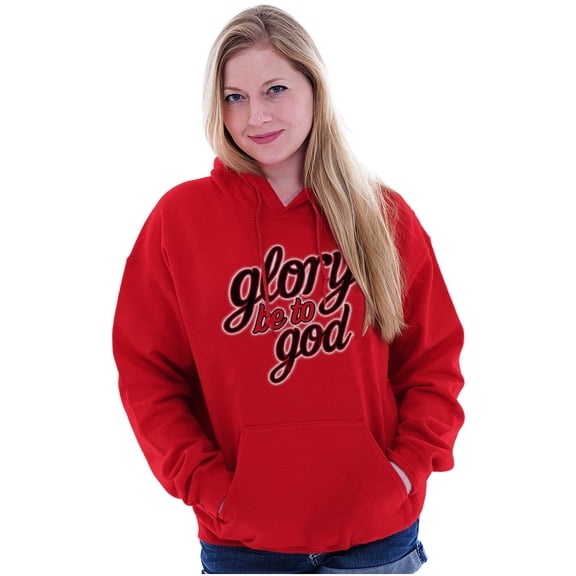 Glory Be To God Glowing Christian Hoodie Sweatshirt Women Brisco Brands S