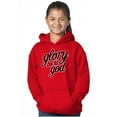 thumbnail image 1 of Glory Be To God Glowing Christian Kids Hoodie Sweatshirt Girls Teen Brisco Brands S, 1 of 6