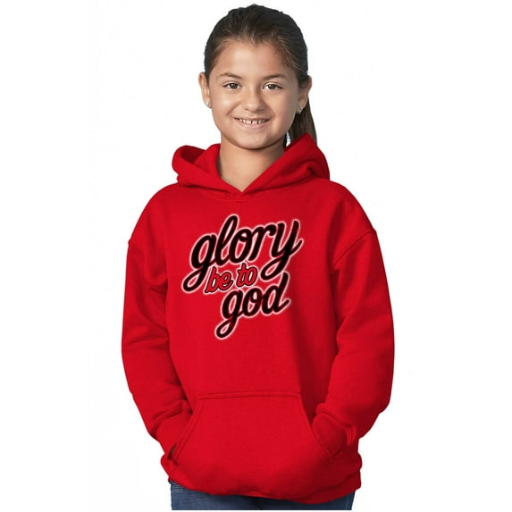 Glory Be To God Glowing Christian Kids Hoodie Sweatshirt Girls Teen Brisco Brands S