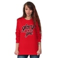 thumbnail image 1 of Glory Be To God Glowing Christian Women's Long Sleeve T Shirt Brisco Brands S, 1 of 6