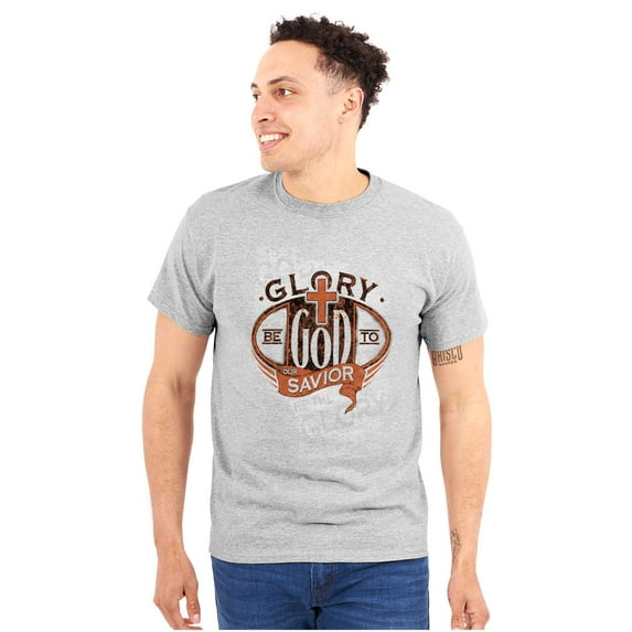 Glory Be To God Religious Faith Men's Graphic T Shirt Tees Brisco Brands S