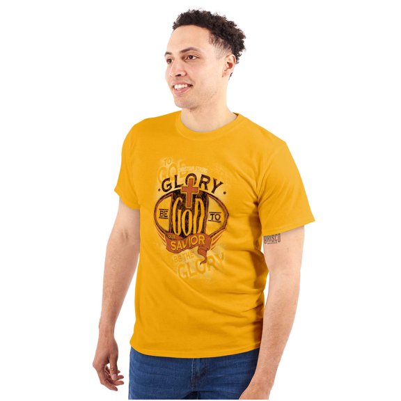 Glory Be To God Religious Faith Plus Size Crewneck Graphic Tee Shirt Brisco Brands 3X