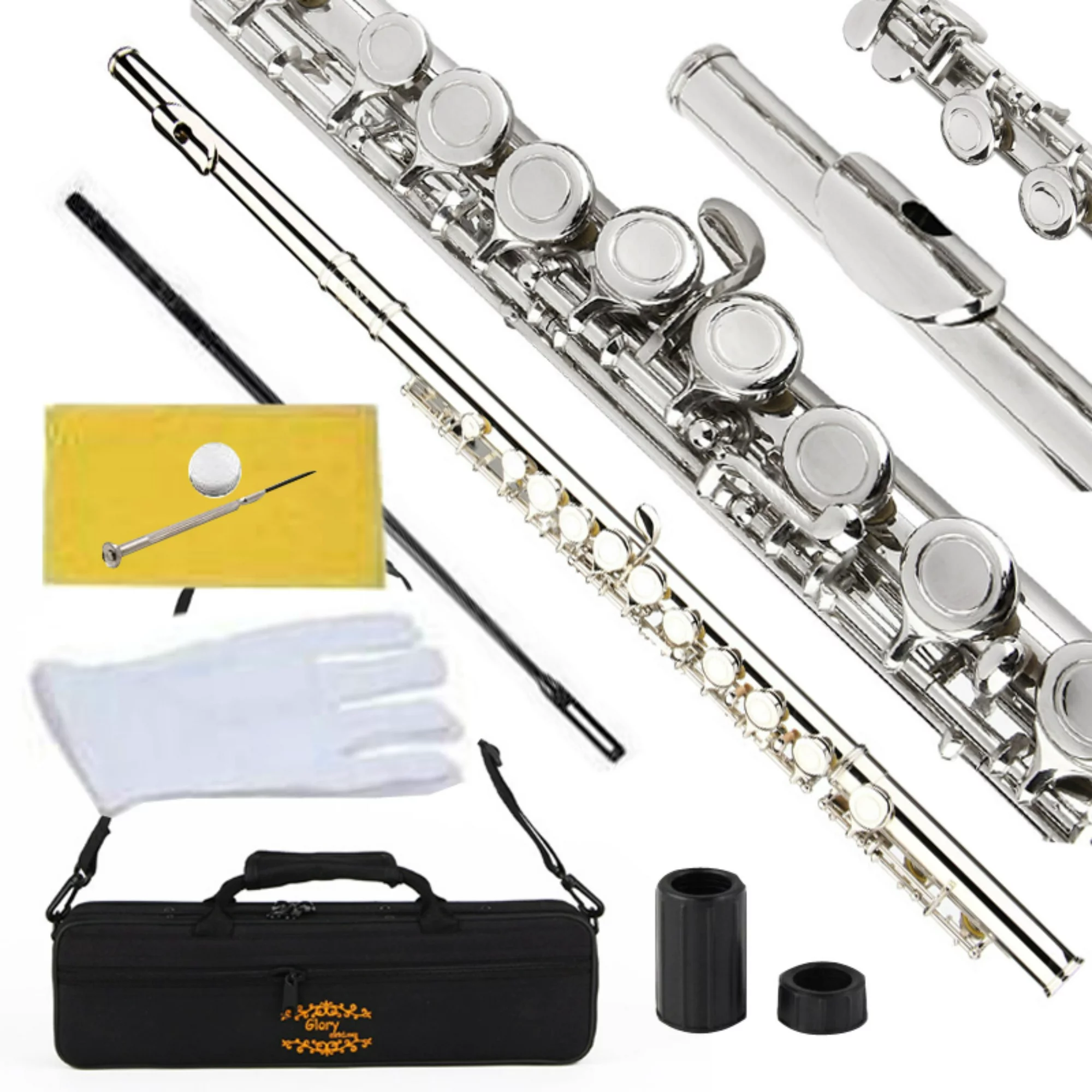 Glory Nickel Silver Closed Hole C Flute with Case and Accessories