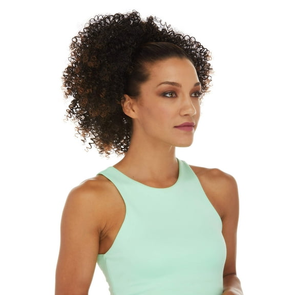 Glory Drawstring Ponytail Color 4 Dark Brown - Sepia Wigs Tight Spiral Curls Wrap Around Fun Bun Updo Synthetic African American Top of Head Pony Curly