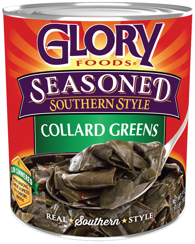 Glory Foods Canned Seasoned Collard Greens, 27 oz Can