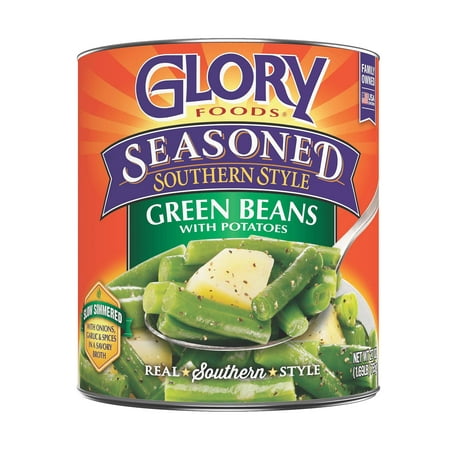 Glory Foods Canned Seasoned Green Beans with Potatoes, 27 oz
