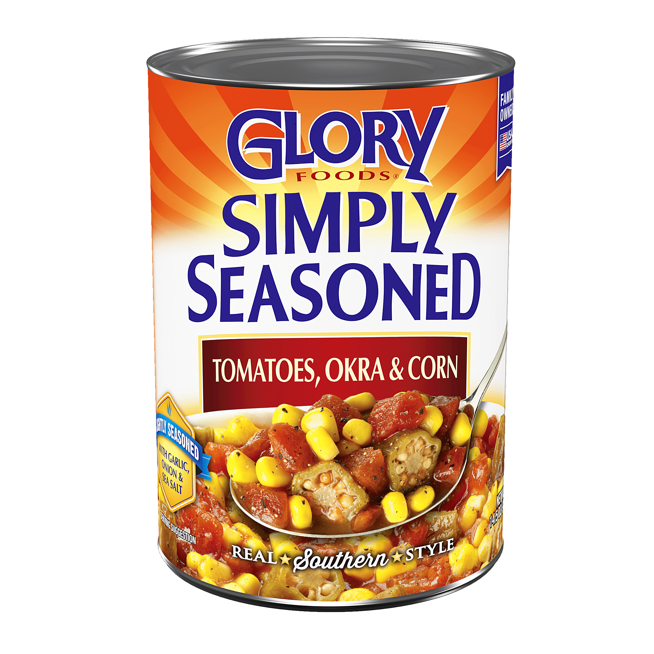 Glory Foods Canned Tomatoes Okra & Corn, 15 oz