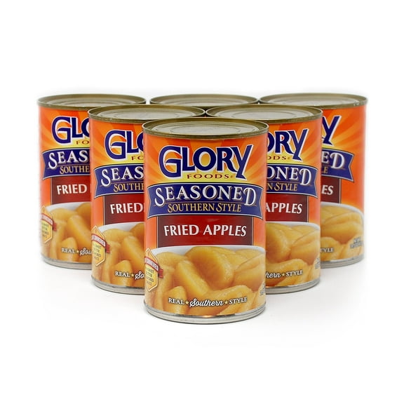 Glory Foods Fried Apples, 6-Pack (14.5 oz Cans) with Bonus JFS Recipe Card Sweet Southern-Style Canned Apples