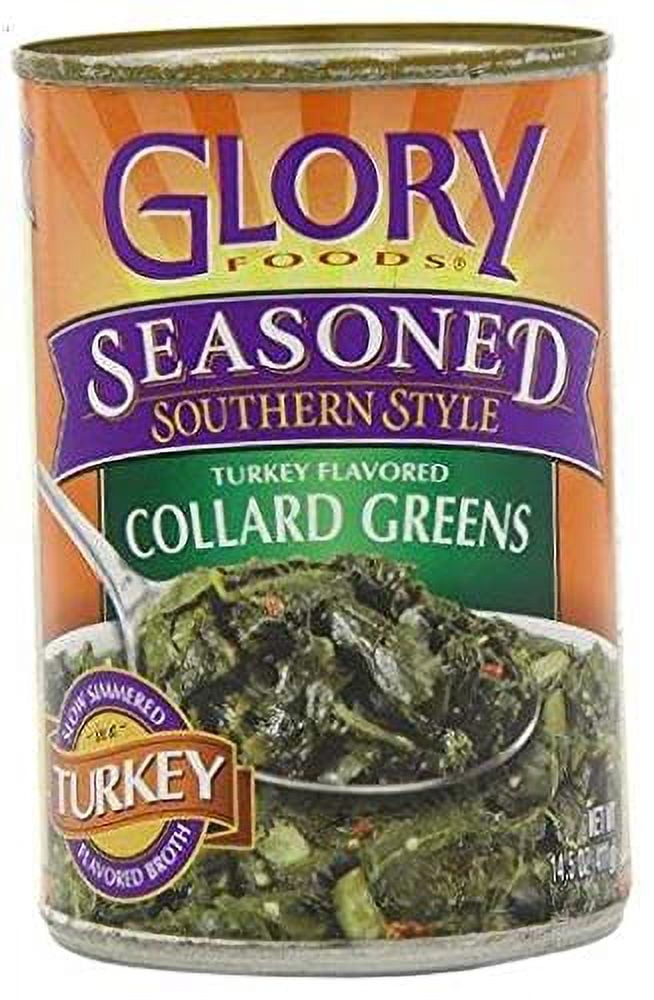 Glory Foods, Seasoned, Collard Greens in Turkey Broth, 14.5oz Can (Pack