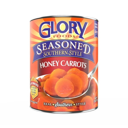 Glory Foods Seasoned Southern Style Honey Carrots, Canned Vegetables, 15.5 oz