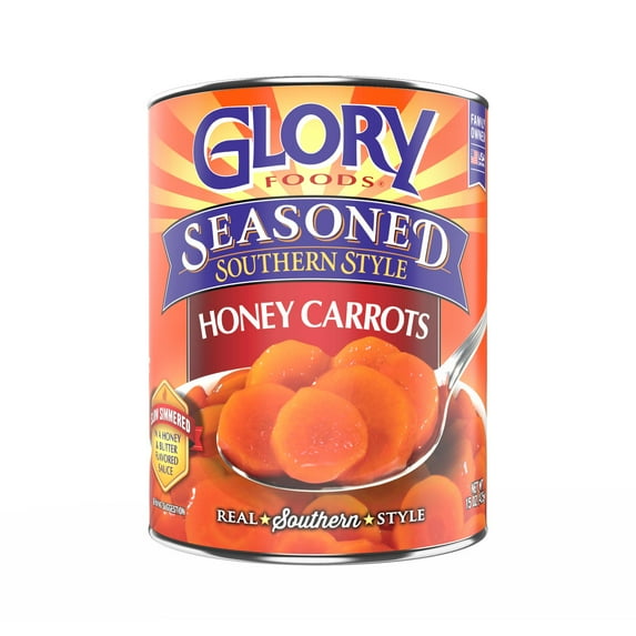 Glory Foods Seasoned Southern Style Honey Carrots, Canned Vegetables, 15.5 oz