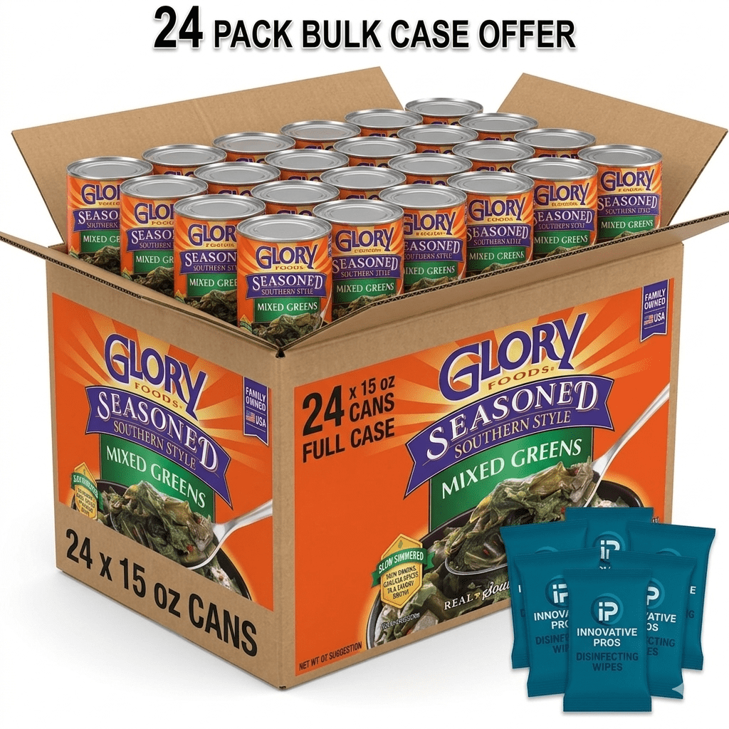 Glory Foods Seasoned Southern Style Mixed Greens, Canned Vegetables, 27 oz , Can
