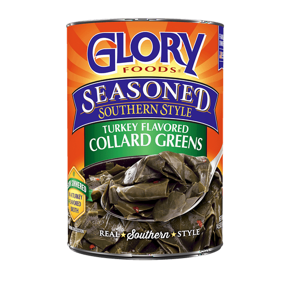 Glory Foods Seasoned Southern Style Turkey Flavored Collard Greens Canned Vegetables 14.5 oz (Pack of 8)