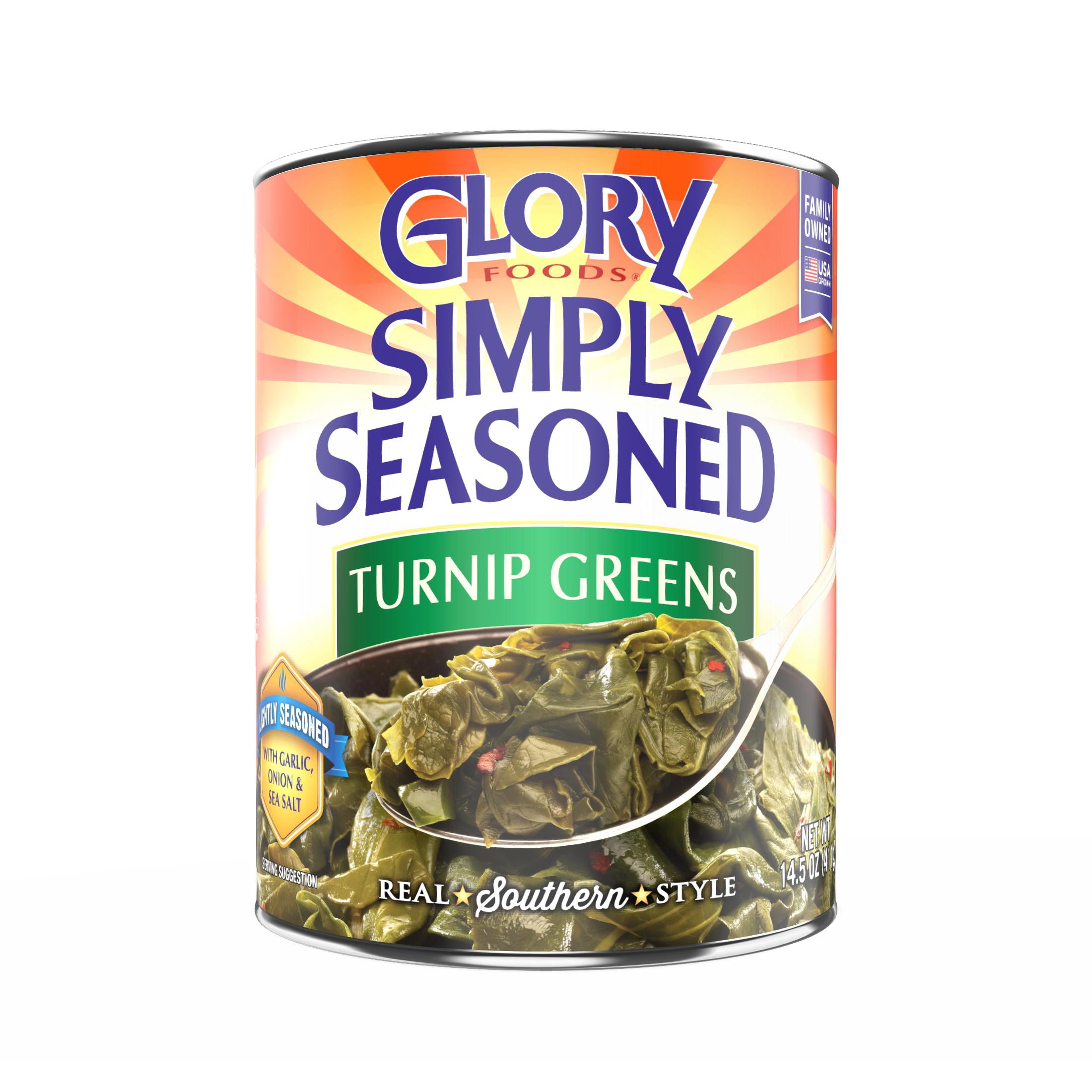 Glory Foods Simply Seasoned Turnip Greens, 14.5 oz., Can