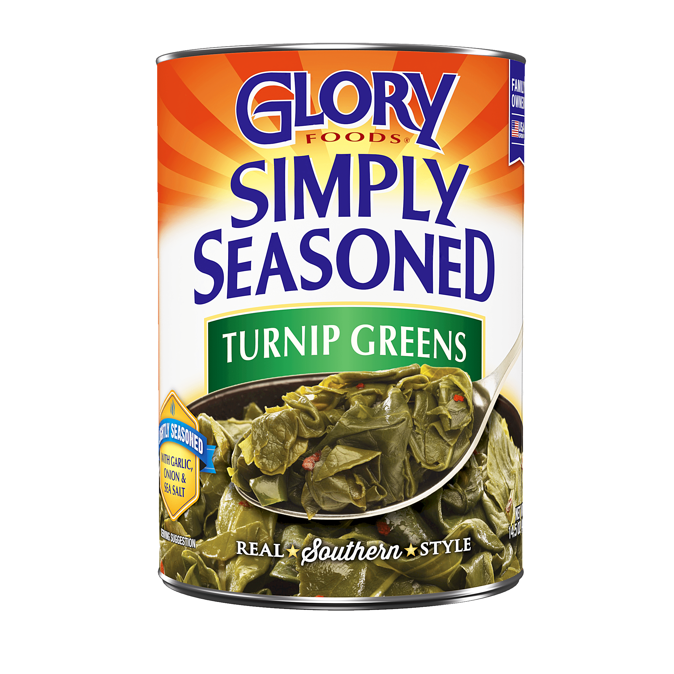 Glory Foods Simply Seasoned Turnip Greens, 14.5 oz., Can