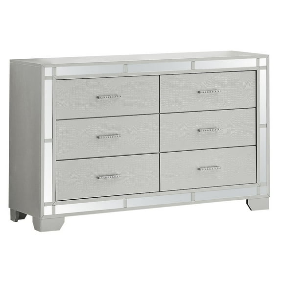 Glory Furniture 5 Drawer Chest Silver Champagne