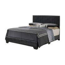 Glory Furniture Aaron Faux Leather Upholstered Full Bed in Black